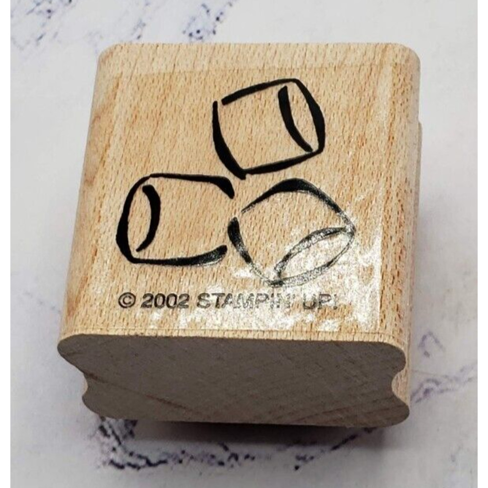 Stampin Up Hot Chocolate Coca Marshmallows Wood Mounted Rubber Stamp